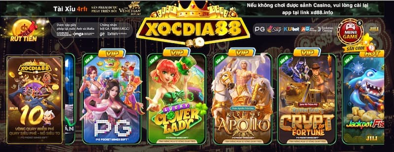 Kho game cược quay hũ tại Xocdia88 đa dạng 