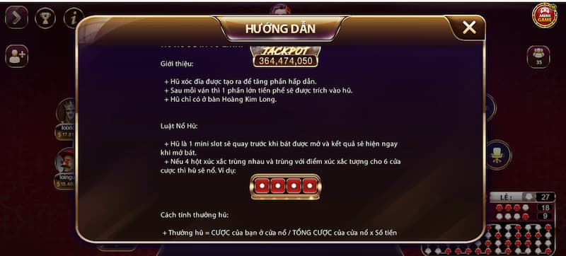Tỷ lệ trả thưởng xóc đĩa nổ hũ tại Xocdia88 